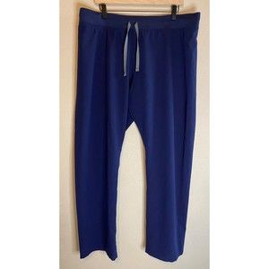 Figs Technical Collection Women's Sz XL Scrub Pants Navy Blue Wide Leg Tie Waist